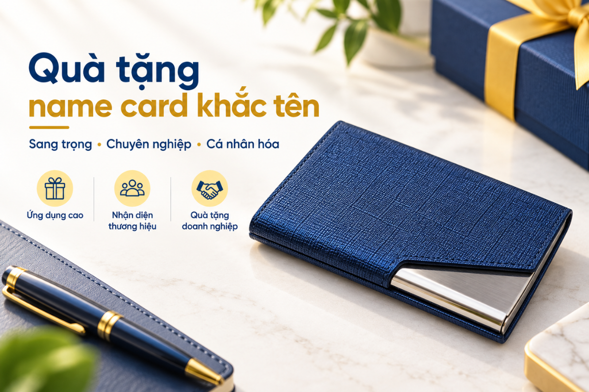 Gợi ý 5 nội dung khắc laser trên hộp name card, từ tên cá nhân, chức danh đến logo và thông điệp dành riêng cho người nhận.