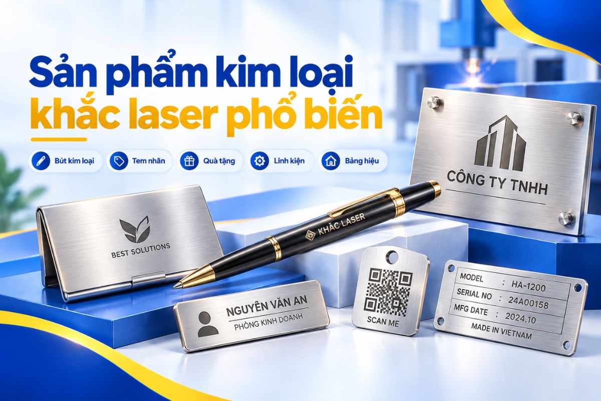 Khắc laser ứng dụng trên thẻ tên, quà tặng, trang sức, linh kiện, bảng hiệu và sản phẩm kim loại Khắc laser ứng dụng trên thẻ tên, quà tặng, trang sức, linh kiện, bảng hiệu và sản phẩm kim loại