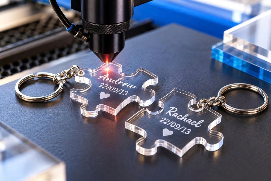 Chất lượng mica, công suất laser, tốc độ khắc, tiêu điểm và kỹ thuật vận hành ảnh hưởng trực tiếp thành phẩm Chất lượng mica, công suất laser, tốc độ khắc, tiêu điểm và kỹ thuật vận hành ảnh hưởng trực tiếp thành phẩm