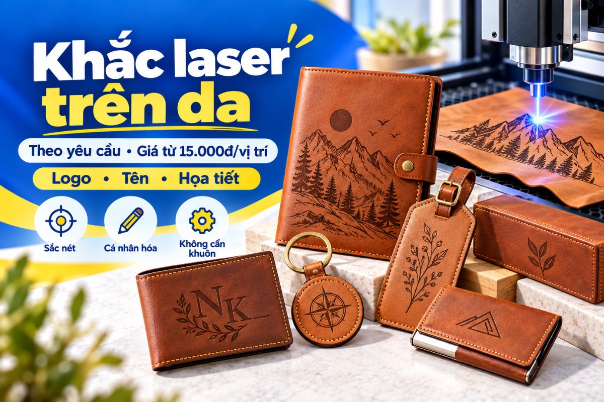 Dịch vụ khắc laser trên da theo yêu cầu, phí khắc từ 15.000đ/vị trí - ingiacongquatang.com